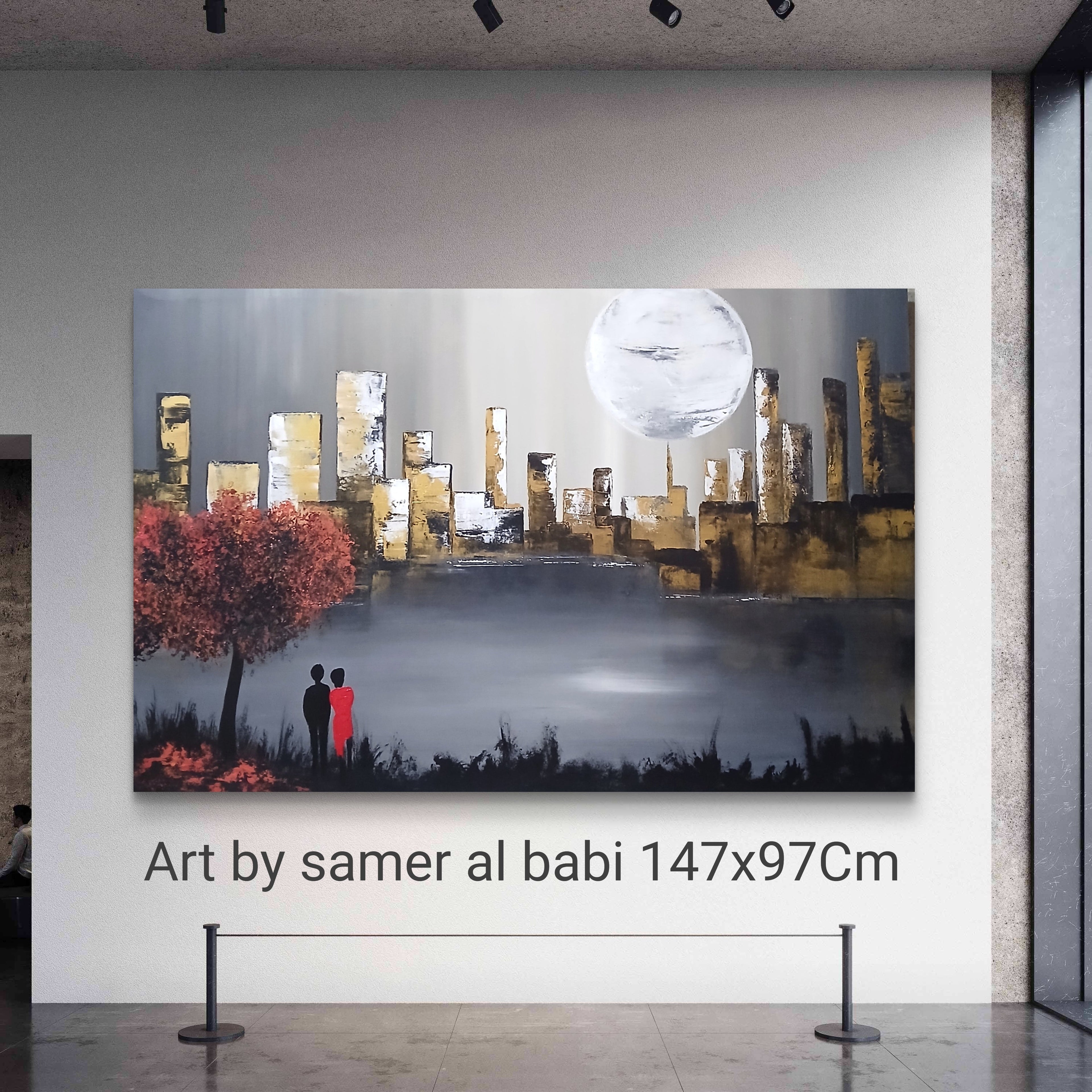 Original acrylic painting Eternal Moment by Samer Al Babi, 147x97cm